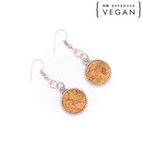 Natural cork earrings handmade women's earrings ER-025 - CORKADIA
