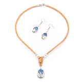 Vegan jewelry set pendant and earrings SET-080