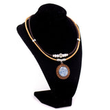 Ceramic tile pattern pendant handmade necklace N-205-B-5