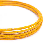 yellow cork leather cord