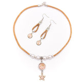 Dried flower pendant and earrings SET-079-4