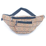 Eco-Friendly Waist Bag: 16 Cork Prints, Multi-pocket