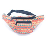 Eco-Friendly Waist Bag: 16 Cork Prints, Multi-pocket