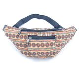 Eco-Friendly Waist Bag: 16 Cork Prints, Multi-pocket