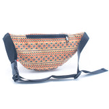 Eco-Friendly Waist Bag: 16 Cork Prints, Multi-pocket