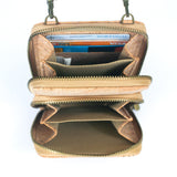 Eco-Friendly Phone Bag: Stylish Cork with Multiple Compartments