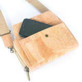Eco-Friendly Phone Crossbody: Stylish Cork & Organized
