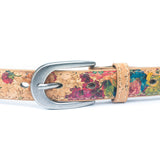 Floral Print Cork Women's Belt Width of 2.8cm L-1026