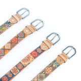 Floral Finesse: Women's Cork Belt with Nature's Charm