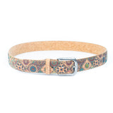 Floral Print Cork Women's Belt Width of 3.3 cm L-1028