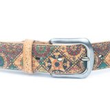 Floral Print Cork Women's Belt Width of 3.3 cm L-1028