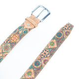 Floral Print Cork Women's Belt Width of 3.3 cm L-1028