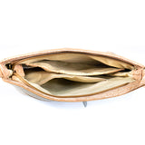 Floral cork leather shoulder bag