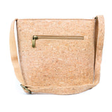 Floral cork leather shoulder bag