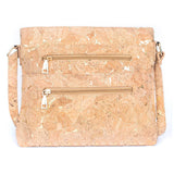 Golden Cork Zip Crossbody Bag