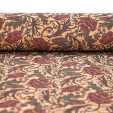 Botanical Floral Bursts- Vegan Fabric-Cof-308-A Cork Fabric