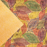 Cork fabric Purple and green leaves pattern COF-282 - CORKADIA