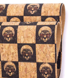Checkered Chess Leopard Print Cork Fabric-Cof-283-A Cork Fabric