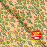Desert Cactus Patterns Cork Fabric Cof-254 Cork Fabric