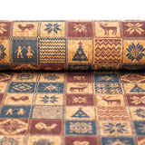 Natural cork Christmas Fabric Collection Christmas tree pattern COF-332 - CORKADIA