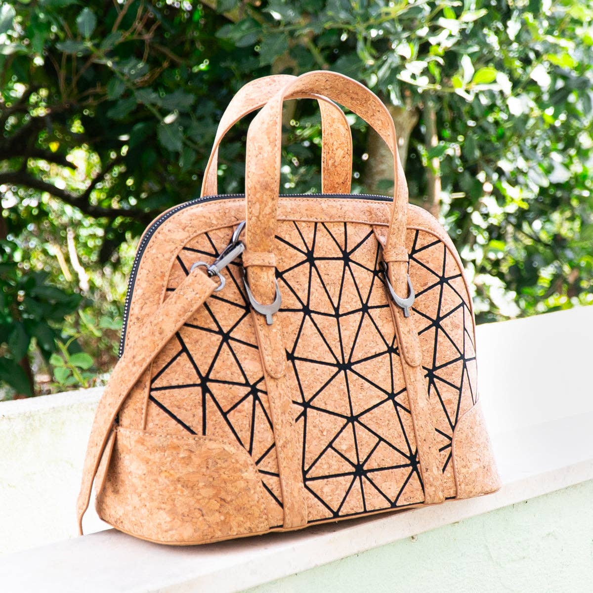 Eco-Friendly Natural Laser Cut Cork Crossbody Bag: Stay Organized