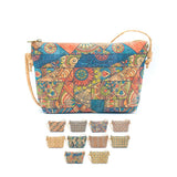 Patterned Cork Crossbody Bag