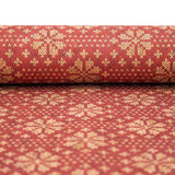 Natural cork Christmas Fabric Collection Christmas Red snowflake pattern COF-328 - CORKADIA