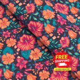 Flower Bush Pattern Cork Fabric Cof-391-A Cork Fabric
