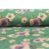 Flower Green Pattern Cork Fabric Cof-351-A Cork Fabric