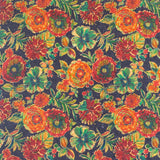Flowers Pattern Cork Natural Fabric Cof-333-B Cork