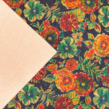 Flowers Pattern Cork Natural Fabric Cof-333-B Cork