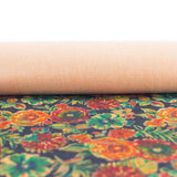 Flowers Pattern Cork Natural Fabric Cof-333-B Cork