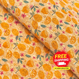 Fresh Lemon And Daisy Cork Fabric- Cof-133 Cork Fabric