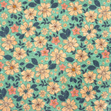 Green Flowers Pattern Cork Fabric Cof-335-B Cork Fabric