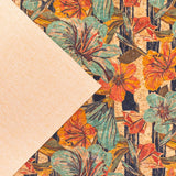 Lilies & Flowers Pattern Cork Fabric Cof-268-A Cork Fabric
