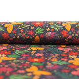 Natural Cork Fabric With Black Base Pattern Featuring Butter Cof-480 Cork Fabric