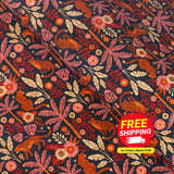 Natural Cork Fabric With Cheetah In Forest Pattern Cof-475 Cork Fabric