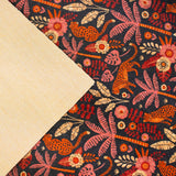 Natural Cork Fabric With Cheetah In Forest Pattern Cof-475 Cork Fabric