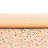 Natural Cork Fabric With Flowers Patterns Cof-355-A Cork Fabric