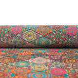 Natural Cork Fabric With War Tone Mosaics Pattern Cof-489 Cork Fabric