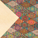 Natural Cork Fabric With War Tone Mosaics Pattern Cof-489 Cork Fabric