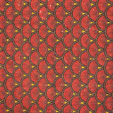 Red Fan Leaf Patterned Cork Fabric Cof-290 Cork Fabric