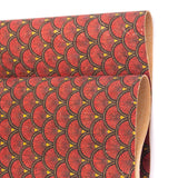 Red Fan Leaf Patterned Cork Fabric Cof-290 Cork Fabric