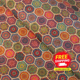 Vibrant Bohemian Medallion Cork Fabric Design Cof-487 Cork Fabric