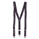 Black Adjustable Cork Suspenders - Men's Eco-Friendly Dress Accessory