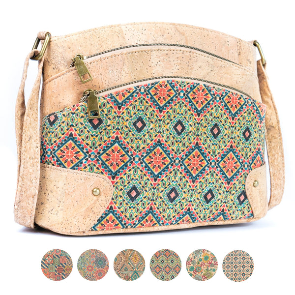 Portuguese cork bag with floral print