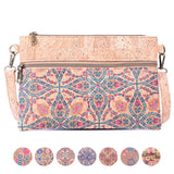 Eco-Friendly Natural Cork Sling Bag with Mosaic Patterns