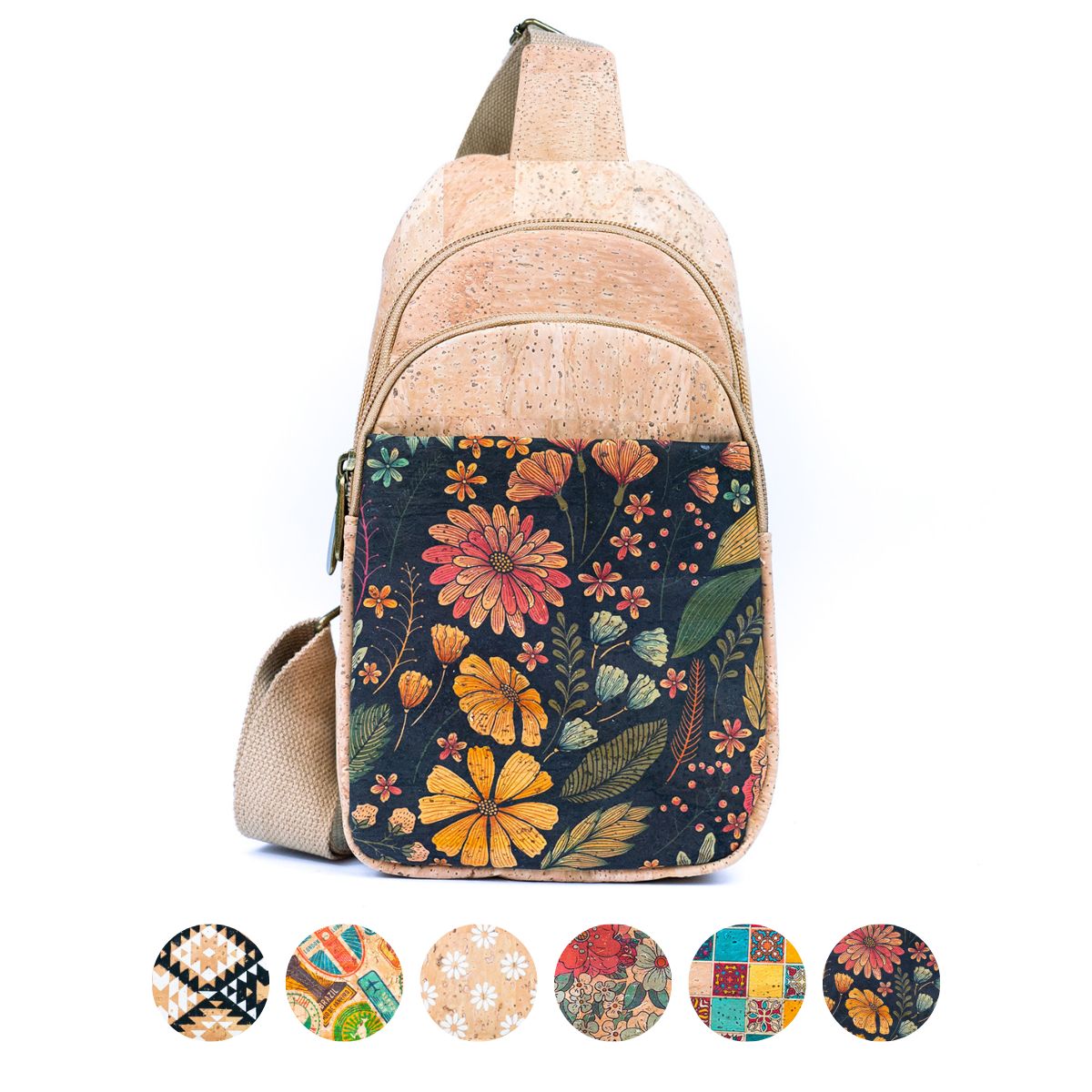 Kacaus Cork Leather Small Backpack Purse Pink Floral Portuguese Cork NWT Cork Backpack - Etsy main image 3