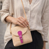 Cork Phone Crossbody Bag – Lightweight Mini Vegan Shoulder Bag in Natural Cork