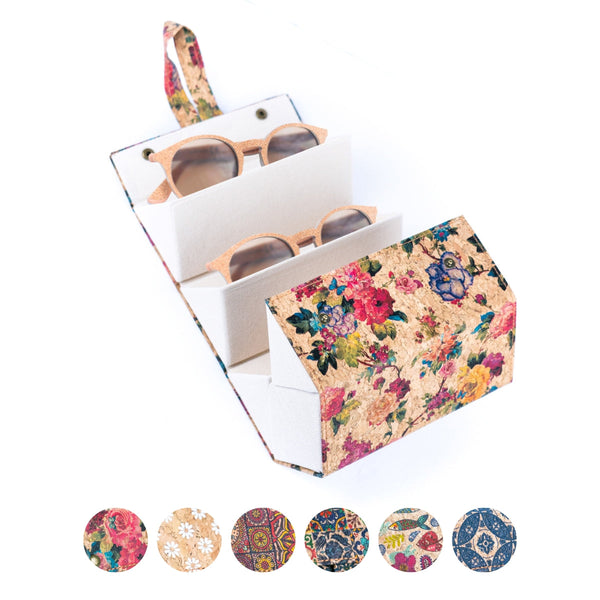 Cork Glasses Organizer 6-Slot Foldable Printed | Corkadia